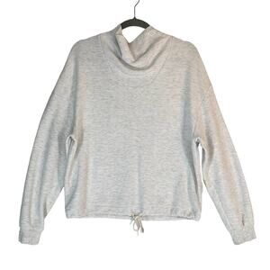 Varley Betsy Sweat Sweater XS Light Heather Gray DoubleSoft Cowl Neck Athleisure